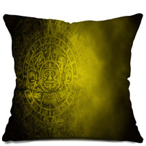 Mayan Calendar On Old Stone Texture Pillows 58062440