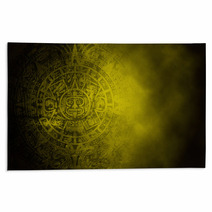 Mayan Calendar On Old Stone Texture Rugs 58062440