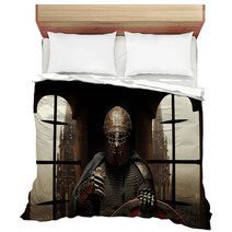 Medieval Khight In The Armor With The Sword And Helmet Bedding 60347412
