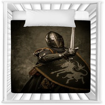 Medieval Knight On Grey Background Nursery Decor 45511269