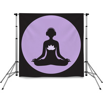Meditation Yoga Music Earphones Asana Backdrops 198254644