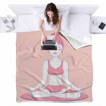 Meditation Yoga Woman Woman Asana Blankets 198397818