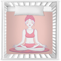 Meditation Yoga Woman Woman Asana Nursery Decor 198397818