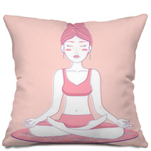 Meditation Yoga Woman Woman Asana Pillows 198397818