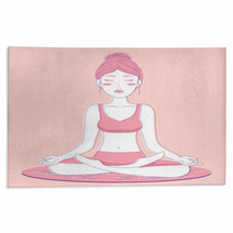 Meditation Yoga Woman Woman Asana Rugs 198397818
