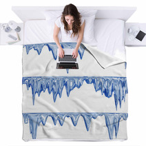 Melting Blue Icicles Blankets 37453074