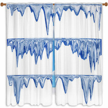 Melting Blue Icicles Window Curtains 37453074