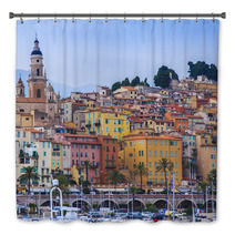 Menton  France View Of The City And Waterfront From The Sea Bath Decor 65636709
