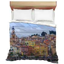 Menton  France View Of The City And Waterfront From The Sea Bedding 65636709