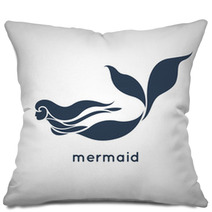 Mermaid Logo Vector Pillows 85105457
