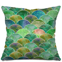 Mermaid Scale Wave Japanese Seamless Pattern Pillows 207933020