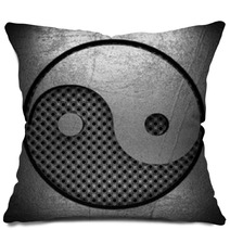 Metal Sign On Perforated Wall Pillows 50567414