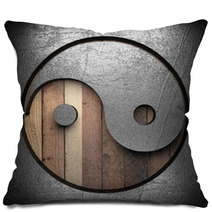 Metal Sign On Wood Pillows 52101467