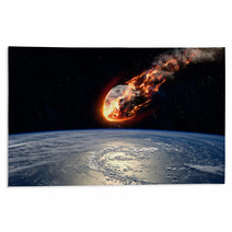 Meteor Glowing As It Enters The Earth's Atmosphere Rugs 91563307