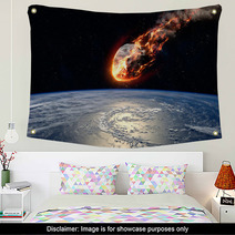Meteor Glowing As It Enters The Earth's Atmosphere Wall Art 91563307