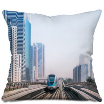 Metro Line In Dubai, United Arab Emirates Pillows 67278166
