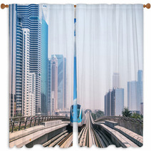 Metro Line In Dubai, United Arab Emirates Window Curtains 67278166