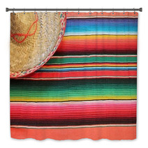 Mexican Fiesta Poncho Rug Colors With Sombrero Bath Decor 60965194