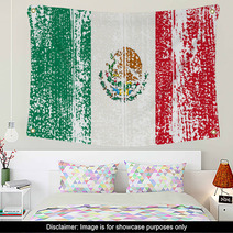 Mexican Grunge Flag. Vector Illustration. Wall Art 67844313