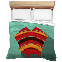 Mexican Poncho Vector Illustration Bedding 67663638
