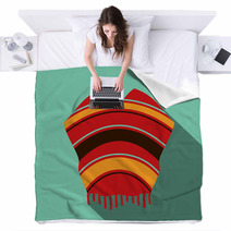 Mexican Poncho Vector Illustration Blankets 67663638