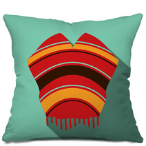 Mexican Poncho Vector Illustration Pillows 67663638