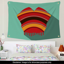 Mexican Poncho Vector Illustration Wall Art 67663638