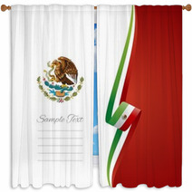 Mexican Right Side Brochure Cover Vector Window Curtains 54180344