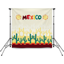 Mexican Seamless Pattern With Cactus In Native Style. Backdrops 63840911