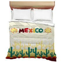 Mexican Seamless Pattern With Cactus In Native Style. Bedding 63840911
