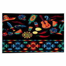 Mexican Seamless Pattern With Icons In Native Style. Rugs 63841057