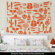 Mexican Seamless Pattern With Icons In Native Style Wall Art 63841063