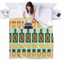 Mexican Seamless Pattern With Tequila In Native Style. Blankets 63840956