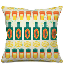 Mexican Seamless Pattern With Tequila In Native Style. Pillows 63840956