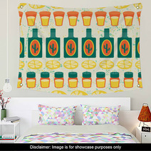Mexican Seamless Pattern With Tequila In Native Style. Wall Art 63840956