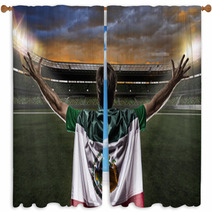 Mexican Soccer Player Window Curtains 61335634