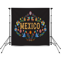 Mexico Background Banner With Colorful Mexican Flowers Birds And Elements Backdrops 215489669