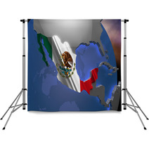 Mexico Country Map On Continent 3D Illustration Backdrops 64293673