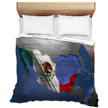 Mexico Country Map On Continent 3D Illustration Bedding 64293673