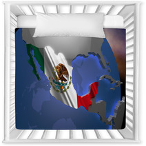 Mexico Country Map On Continent 3D Illustration Nursery Decor 64293673
