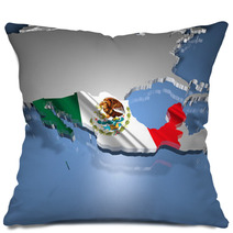 Mexico Country Map On Continent 3D Illustration Pillows 64293678