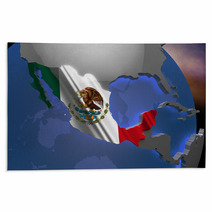 Mexico Country Map On Continent 3D Illustration Rugs 64293673