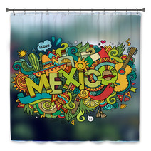 Mexico Hand Lettering And Doodles Elements Emblem Bath Decor 108531304