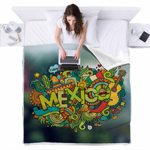 Mexico Hand Lettering And Doodles Elements Emblem Blankets 108531304