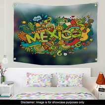 Mexico Hand Lettering And Doodles Elements Emblem Wall Art 108531304