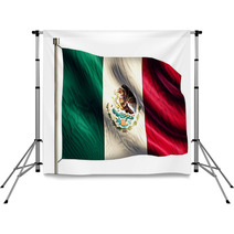 Mexico National Flag Isolated 3D White Background Backdrops 68821955