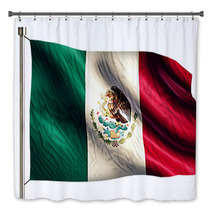 Mexico National Flag Isolated 3D White Background Bath Decor 68821955