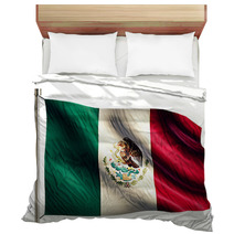 Mexico National Flag Isolated 3D White Background Bedding 68821955