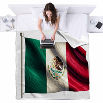 Mexico National Flag Isolated 3D White Background Blankets 68821955