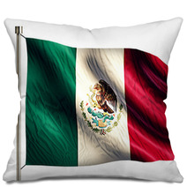 Mexico National Flag Isolated 3D White Background Pillows 68821955